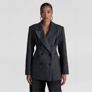 KBB by KAHLANA  Double-Breasted Gray “The Corset Blazer”